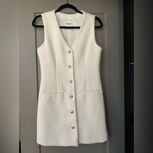 Abercrombie & Fitch The Mara Tweed Vest Mini Dress Ivory Size Small